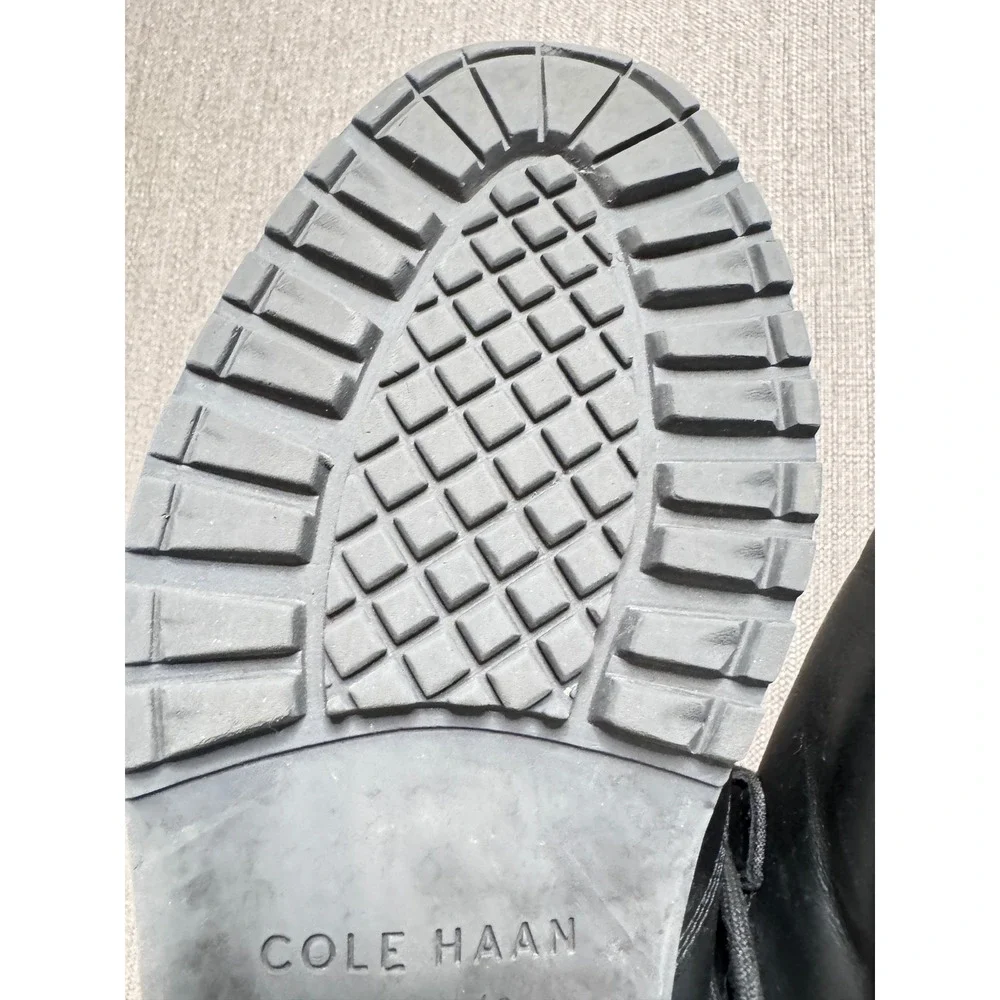 Cole Haan Mens Black Leather Water Resistant Chukka Boots C37597 Size 8.5 M